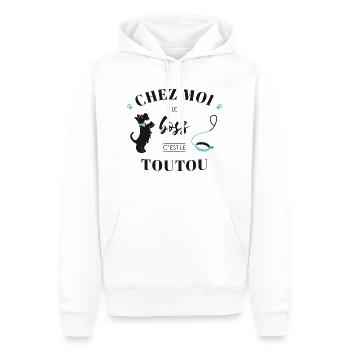 toutou03 Plan de travail 1 - Sweat à capuche Premium bio Homme - blanc - Devant - Nico (187cm)
