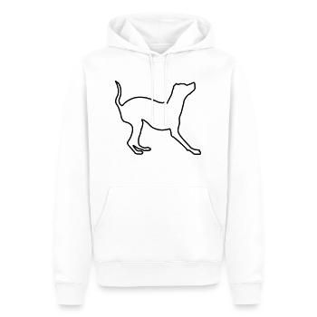 Pinscher miniature Contours 1 - Sweat à capuche Premium bio Homme - blanc - Devant - Nico (187cm)