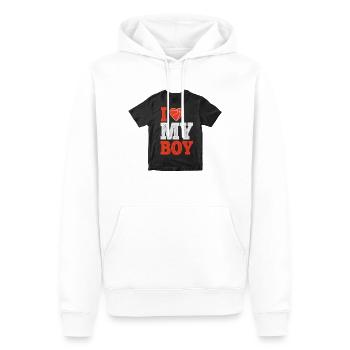 I love my boy - Sweat à capuche Premium bio Homme - blanc - Devant - Nico (187cm)