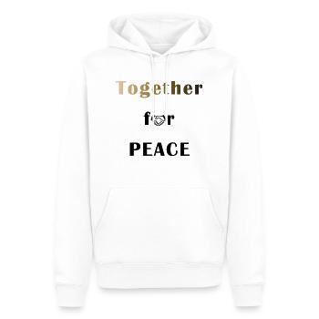 Ensemble pour la PAIX - Sweat à capuche Premium bio Homme - blanc - Devant - Nico (187cm)