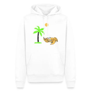 Palmier crabe - Sweat à capuche Premium bio Homme - blanc - Devant - Nico (187cm)