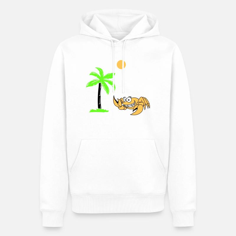 Palmier crabe - Sweat à capuche Premium bio Homme - blanc