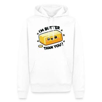 Je suis beurre que vous conception de jeu de mots drôle pour les boulangers - Sweat à capuche Premium bio Homme - blanc - Devant - Nico (187cm)