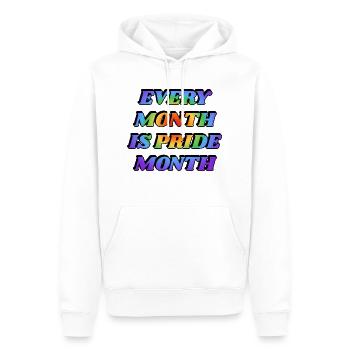 Jeder Monat ist Pride Month - Männer Premium Bio Hoodie - Weiß - Vorne - Nico (187cm)