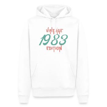Jahrgang 1983 Ausgabe - Männer Premium Bio Hoodie - Weiß - Vorne - Nico (187cm)