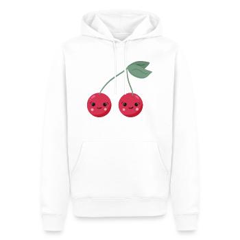 Cerises - Sweat à capuche Premium bio Homme - blanc - Devant - Nico (187cm)