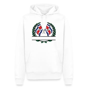 Flags Costa rica in laurel wreath banner - Men’s Premium Organic Hoodie - white - Front - Nico (187cm)
