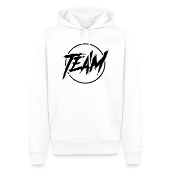 team kreis - Männer Premium Bio Hoodie - Weiß - Vorne - Nico (187cm)