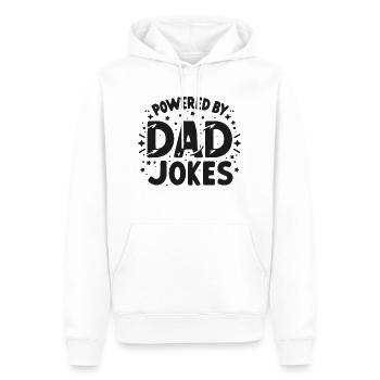 Propulsé par Dad Jokes - Sweat à capuche Premium bio Homme - blanc - Devant - Nico (187cm)