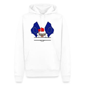 Espace texte du drapeau du Père Noël europe - Sweat à capuche Premium bio Homme - blanc - Devant - Nico (187cm)