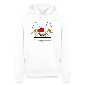 Santa Cyprus flags banner - Men’s Premium Organic Hoodie - white - Front - Nico (187cm)