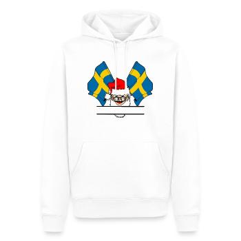 Le Père Noël drape la bannière de la Suède - Sweat à capuche Premium bio Homme - blanc - Devant - Nico (187cm)
