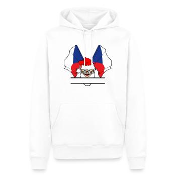 Drapeau du Père Noël de la République tchèque - Sweat à capuche Premium bio Homme - blanc - Devant - Nico (187cm)