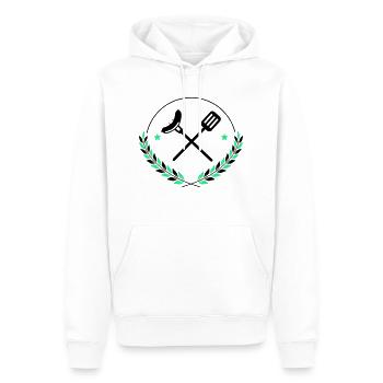 Couverts à griller Grillades - Sweat à capuche Premium bio Homme - blanc - Devant - Nico (187cm)