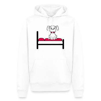 Hund Auf Bett Entspannt Schlafen Schlafzimmer Süß - Männer Premium Bio Hoodie - Weiß - Vorne - Nico (187cm)