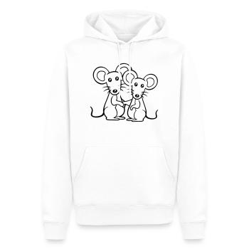 2 Mäuse Paar Zwei Verliebt Valentinstag Frau Mann - Männer Premium Bio Hoodie - Weiß - Vorne - Nico (187cm)