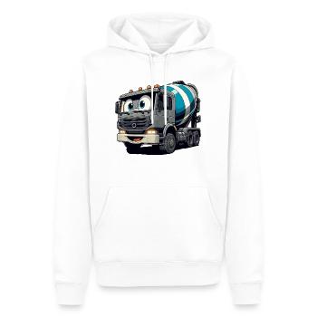 Bétonnière Junior - Sweat à capuche Premium bio Homme - blanc - Devant - Nico (187cm)