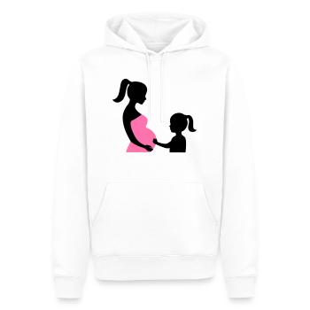 Schwangere mit Tochter Silhouette - Männer Premium Bio Hoodie - Weiß - Vorne - Nico (187cm)