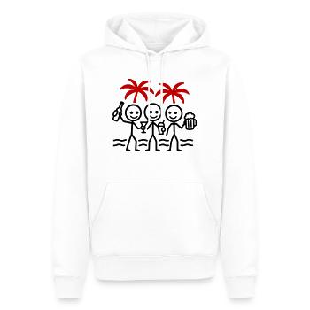 L’équipe de la fête sur la plage célèbre - Sweat à capuche Premium bio Homme - blanc - Devant - Nico (187cm)