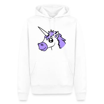 Einhorn Lächelt Hübsch Freundlich Cartoon Pferd - Männer Premium Bio Hoodie - Weiß - Vorne - Nico (187cm)