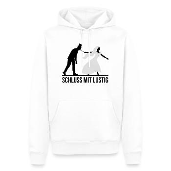 JGA Schluss mit lustig Junggesellen Party stag nig - Männer Premium Bio Hoodie - Weiß - Vorne - Nico (187cm)