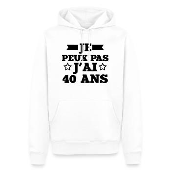 je peux pas j'ai 40 ans - Sweat à capuche Premium bio Homme - blanc - Devant - Nico (187cm)