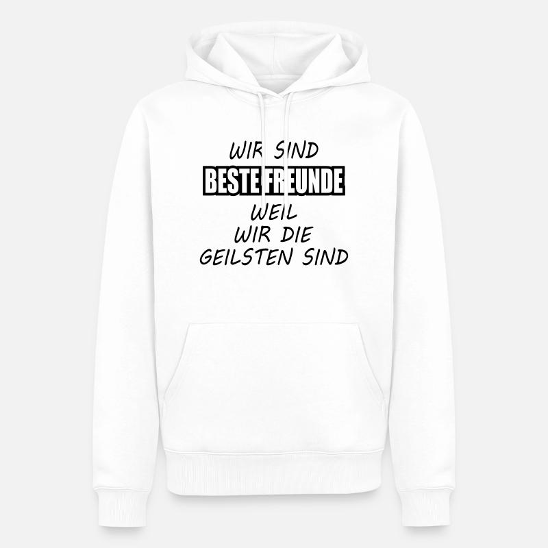 Beste Freunde - Männer Premium Bio Hoodie - Weiß