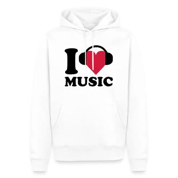 I love Music - Männer Premium Bio Hoodie - Weiß - Vorne - Nico (187cm)