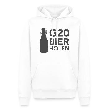 G20 Bier holen 1 - Männer Premium Bio Hoodie - Weiß - Vorne - Nico (187cm)