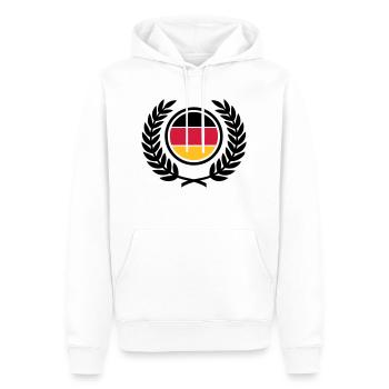 Deutschland (Flagge & Lorbeerkranz) - Männer Premium Bio Hoodie - Weiß - Vorne - Nico (187cm)