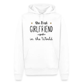 The best girlfriend in the world - Sweat à capuche Premium bio Homme - blanc - Devant - Nico (187cm)