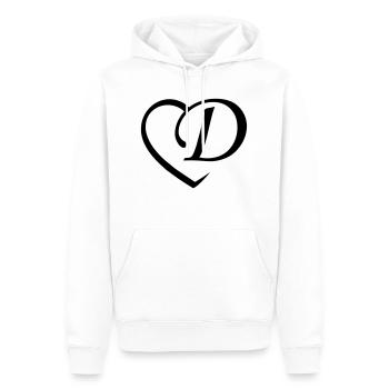 Liebe Buchstabe D - Männer Premium Bio Hoodie - Weiß - Vorne - Nico (187cm)