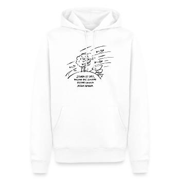 Sturm ist... einfarbig - Männer Premium Bio Hoodie - Weiß - Vorne - Nico (187cm)