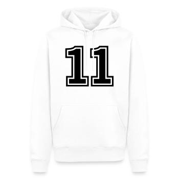 number_elf - Männer Premium Bio Hoodie - Weiß - Vorne - Nico (187cm)