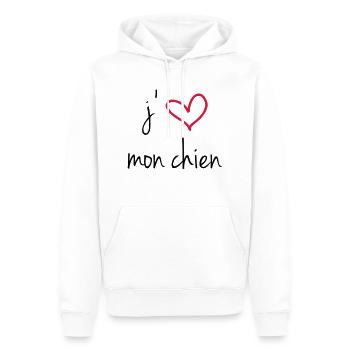 i love my dog - Männer Premium Bio Hoodie - Weiß - Vorne - Nico (187cm)