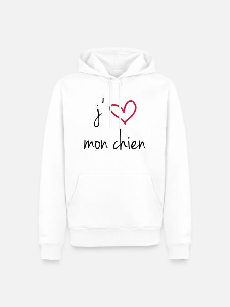 i love my dog - Men’s Premium Organic Hoodie - white
