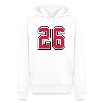 26 sports jersey football number - Men’s Premium Organic Hoodie - white - Front - Nico (187cm)