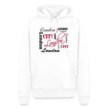 London - Sweat à capuche Premium bio Homme - blanc - Devant - Nico (187cm)