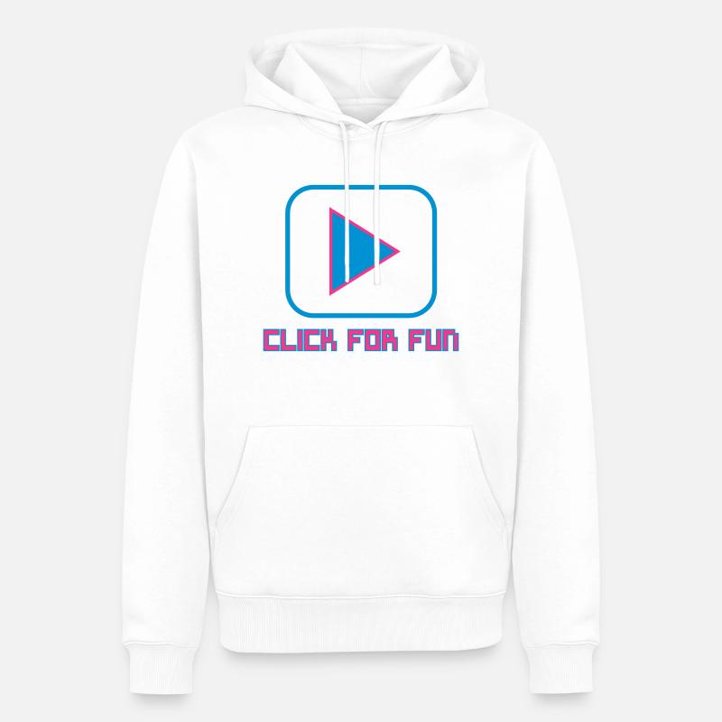 CLICK FOR FUN V1 - Sweat à capuche Premium bio Homme - blanc