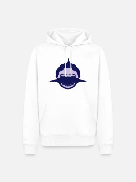 shark tooth shark mouth open in 1504 - Men’s Premium Organic Hoodie - white
