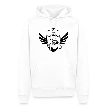 Craftsman - Men’s Premium Organic Hoodie - white - Front - Nico (187cm)