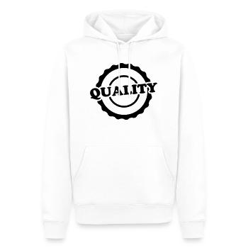 Cool Quality Design - Sweat à capuche Premium bio Homme - blanc - Devant - Nico (187cm)