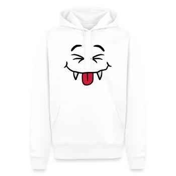 Lustig Frech Comic Monster Vampir Gesicht - Männer Premium Bio Hoodie - Weiß - Vorne - Nico (187cm)