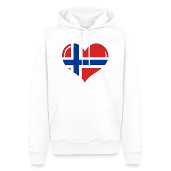 Herz Norwegen, I love Norway - Männer Premium Bio Hoodie - Weiß - Vorne - Nico (187cm)