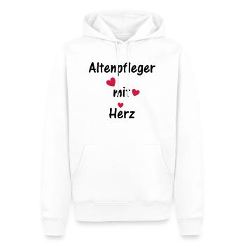Altenpfleger mit Herz - Männer Premium Bio Hoodie - Weiß - Vorne - Nico (187cm)