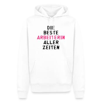 Arbeiter - Arbeiterin - Arbeit - Gewerkschaft - Männer Premium Bio Hoodie - Weiß - Vorne - Nico (187cm)