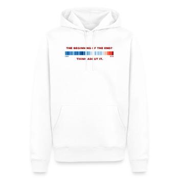 Le réchauffement de la fin ? - Sweat à capuche Premium bio Homme - blanc - Devant - Nico (187cm)