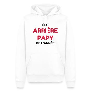 Arrière Papy / Grand Père / Bébé / Naissance - Sweat à capuche Premium bio Homme - blanc - Devant - Nico (187cm)