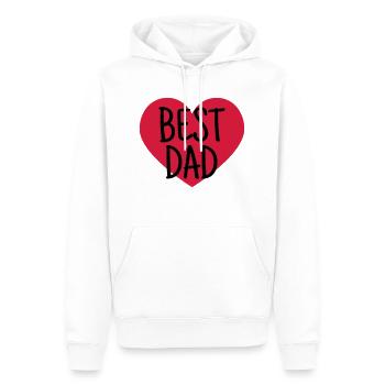 Papa Fête des Pères Naissance Bébé Anniversaire - Sweat à capuche Premium bio Homme - blanc - Devant - Nico (187cm)
