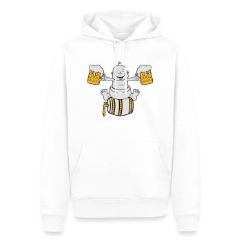 drunk, octoberfest, drinking, alcohol, glass, jug, - Men’s Premium Organic Hoodie - white - Front - Nico (187cm)